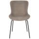 Lot de 2 Chaises Junzo Woody Assises de Table Modernes Duo de Sièges en Métal Noir et Velours Gris 48x56x81,5cm