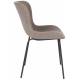 Lot de 2 Chaises Junzo Woody Assises de Table Modernes Duo de Sièges en Métal Noir et Velours Gris 48x56x81,5cm
