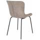 Lot de 2 Chaises Junzo Woody Assises de Table Modernes Duo de Sièges en Métal Noir et Velours Gris 48x56x81,5cm