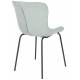 Lot de 2 Chaises Junzo Woody Assises de Table Modernes Duo de Sièges en Métal Noir et Velours Vert Clair 48x56x81,5cm
