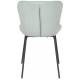 Lot de 2 Chaises Junzo Woody Assises de Table Modernes Duo de Sièges en Métal Noir et Velours Vert Clair 48x56x81,5cm