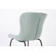 Lot de 2 Chaises Junzo Woody Assises de Table Modernes Duo de Sièges en Métal Noir et Velours Vert Clair 48x56x81,5cm