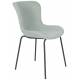 Lot de 2 Chaises Junzo Woody Assises de Table Modernes Duo de Sièges en Métal Noir et Velours Vert Clair 48x56x81,5cm