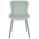 Lot de 2 Chaises Junzo Woody Assises de Table Modernes Duo de Sièges en Métal Noir et Velours Vert Clair 48x56x81,5cm
