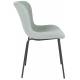 Lot de 2 Chaises Junzo Woody Assises de Table Modernes Duo de Sièges en Métal Noir et Velours Vert Clair 48x56x81,5cm