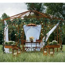 Prestigieuse Gloriette Flore Kiosque Manège en Acier Burt Oxydé 350x372x372cm