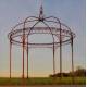 Grande Tonnelle Ronde Gloriette de Jardin en Acier Brut Oxydé 300x300x400cm