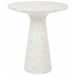 Table Ronde Victoria Recyclé Zuiver Guéridon Moderne Table d'Appoint en Résine Multicolore 40x40x45cm