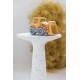 Table Ronde Victoria Recyclé Zuiver Guéridon Moderne Table d'Appoint en Résine Multicolore 30x30x56cm