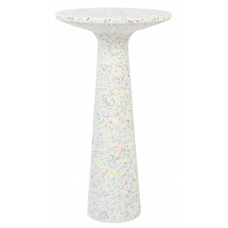 Table Ronde Victoria Recyclé Zuiver Guéridon Moderne Table d'Appoint en Résine Multicolore 30x30x56cm