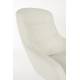 Fauteuil Yuki Blanc Cassé Woody Siège Pivotant Assise de Salon Moderne en Tissu Blanc et Métal Noir 73x84,5x94,5cm