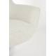 Fauteuil Yuki Blanc Cassé Woody Siège Pivotant Assise de Salon Moderne en Tissu Blanc et Métal Noir 73x84,5x94,5cm
