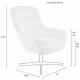 Fauteuil Yuki Blanc Cassé Woody Siège Pivotant Assise de Salon Moderne en Tissu Blanc et Métal Noir 73x84,5x94,5cm