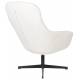 Fauteuil Yuki Blanc Cassé Woody Siège Pivotant Assise de Salon Moderne en Tissu Blanc et Métal Noir 73x84,5x94,5cm