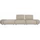Canapé Modulable Hunter Zuiver Sofa 4,5 Places Assise de Salon Moderne Siège en Tissu Côtelé Couleur Sable et Bois 87x100x417cm