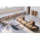Canapé Modulable Hunter Zuiver Sofa 4,5 Places Assise de Salon Moderne Siège en Tissu Côtelé Couleur Mousse et Bois 87x100x417cm