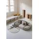 Canapé Modulable Hunter Zuiver Sofa 3 Places Assise de Salon Moderne Siège en Tissu Côtelé Couleur Sable et Bois 87x100x318cm