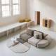 Canapé Modulable Hunter Zuiver Sofa 3 Places Assise de Salon Moderne Siège en Tissu Côtelé Couleur Sable et Bois 87x100x318cm