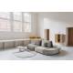 Canapé Modulable Hunter Zuiver Sofa 3 Places Assise de Salon Moderne Siège en Tissu Côtelé Couleur Sable et Bois 87x100x318cm