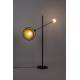 Lampadaire Sirius Zuiver Lampe sur Pied Luminaire Moderne Eclairage Design en Verre Blanc et Métal Noir et Doré 30x97x141cm