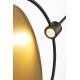 Lampadaire Sirius Zuiver Lampe sur Pied Luminaire Moderne Eclairage Design en Verre Blanc et Métal Noir et Doré 30x97x141cm