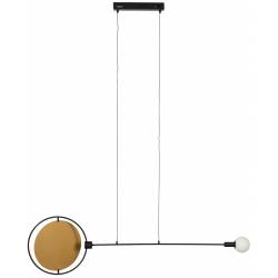 Suspension Sirius Zuiver Luminaire Moderne Eclairage Design en Verre Blanc et Métal Noir et Doré 9x133x175cm