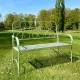 Banc Marguerite 2 Places Banquette de Jardin Fauteuil 2 Personnes en Métal Vert 51x91x112,5cm