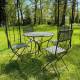 Salon de Jardin Auguste 4 Places Table et Chaises de Jardin Ensemble Pliable d'Extérieur en Métal 2 Coloris