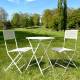 Salon de Jardin Auguste Table et Chaises de Jardin Ensemble d'Extérieur en Métal Blanc