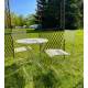 Salon de Jardin Auguste Table et Chaises de Jardin Ensemble d'Extérieur en Métal Blanc