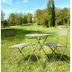 Salon de Jardin Auguste Table et Chaises de Jardin Ensemble Pliable d'Extérieur en Métal Marron Vert
