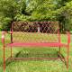 Banc Paon 2 Places Banquette de Jardin Fauteuil 2 Personnes en Métal Rouge 49x92x123cm