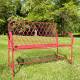 Banc Paon 2 Places Banquette de Jardin Fauteuil 2 Personnes en Métal Rouge 49x92x123cm