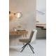 Lot de 2 Chaises Tyler Zuiver Assises de Table Pivotantes Sièges Modernes en Tissu Bouclette Crème et Métal Noir 47,5x64x84,5cm