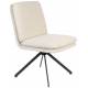 Lot de 2 Chaises Tyler Zuiver Assises de Table Pivotantes Sièges Modernes en Tissu Bouclette Crème et Métal Noir 47,5x64x84,5cm