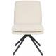 Lot de 2 Chaises Tyler Zuiver Assises de Table Pivotantes Sièges Modernes en Tissu Bouclette Crème et Métal Noir 47,5x64x84,5cm