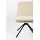 Lot de 2 Chaises Tyler Zuiver Assises de Table Pivotantes Sièges Modernes en Tissu Bouclette Crème et Métal Noir 47,5x64x84,5cm