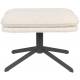 Pouf Tyler Zuiver Assise d'Appoint Moderne Repose-Pieds en Tissu Bouclette Crème et Métal Noir 44,5x47x60cm