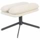 Pouf Tyler Zuiver Assise d'Appoint Moderne Repose-Pieds en Tissu Bouclette Crème et Métal Noir 44,5x47x60cm