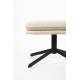 Pouf Tyler Zuiver Assise d'Appoint Moderne Repose-Pieds en Tissu Bouclette Crème et Métal Noir 44,5x47x60cm