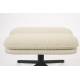 Pouf Tyler Zuiver Assise d'Appoint Moderne Repose-Pieds en Tissu Bouclette Crème et Métal Noir 44,5x47x60cm
