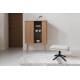 Pouf Tyler Zuiver Assise d'Appoint Moderne Repose-Pieds en Tissu Bouclette Crème et Métal Noir 44,5x47x60cm
