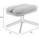 Pouf Tyler Zuiver Assise d'Appoint Moderne Repose-Pieds en Tissu Bouclette Crème et Métal Noir 44,5x47x60cm
