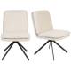 Lot de 2 Chaises Tyler Zuiver Assises de Table Pivotantes Sièges Modernes en Tissu Bouclette Crème et Métal Noir 47,5x64x84,5cm