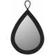 Miroir Goutte d'Eau Athezza Glace à Suspendre Décoration Murale en Bois Noir et Verre 3x58x92cm