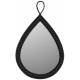 Miroir Goutte d'Eau Athezza Glace à Suspendre Décoration Murale en Bois Noir et Verre 3x48,5x79,5cm