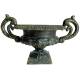 Vase Vasque Chambord Jardinière de Pilier Pot de Fleur Décoratif en Fonte Verte 17,5x20,5x30cm