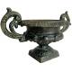 Vase Vasque Chambord Jardinière de Pilier Pot de Fleur Décoratif en Fonte Verte 17,5x20,5x30cm