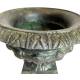 Vase Vasque Chambord Jardinière de Pilier Pot de Fleur Décoratif en Fonte Verte 17,5x20,5x30cm
