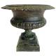 Vase Vasque Chambord Jardinière de Pilier Pot de Fleur Décoratif en Fonte Verte 27,5x31x31cm